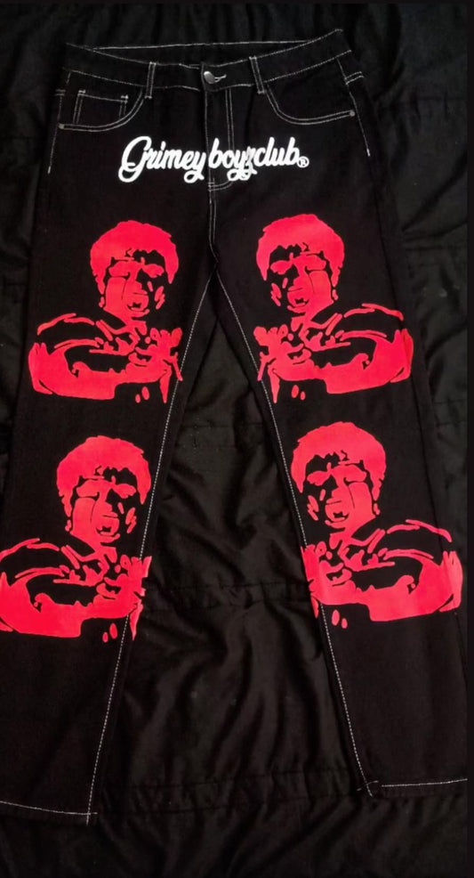 Grimey Denim Red Tony Montana